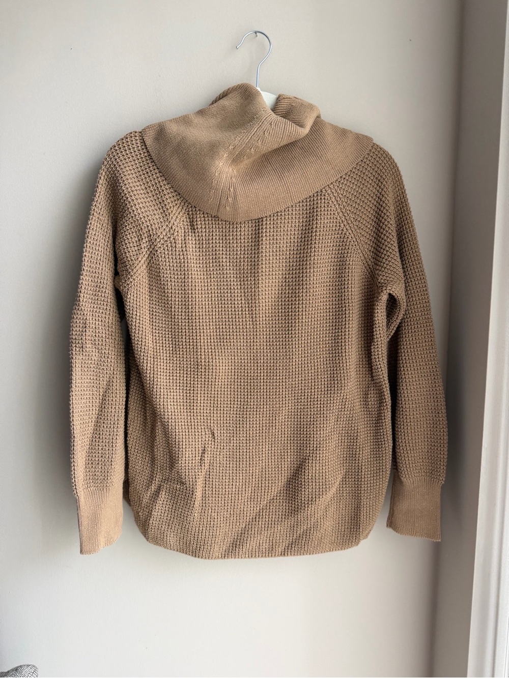 Tan Cowl Neck Knit Sweater - Picture 3 of 4